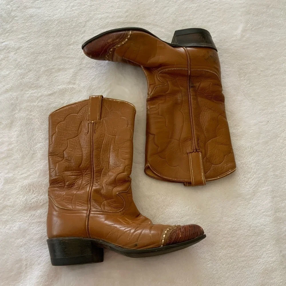 𝅺VINTAGE Tony Lama Lizard Wingtip #7070 Cowgirl Boots